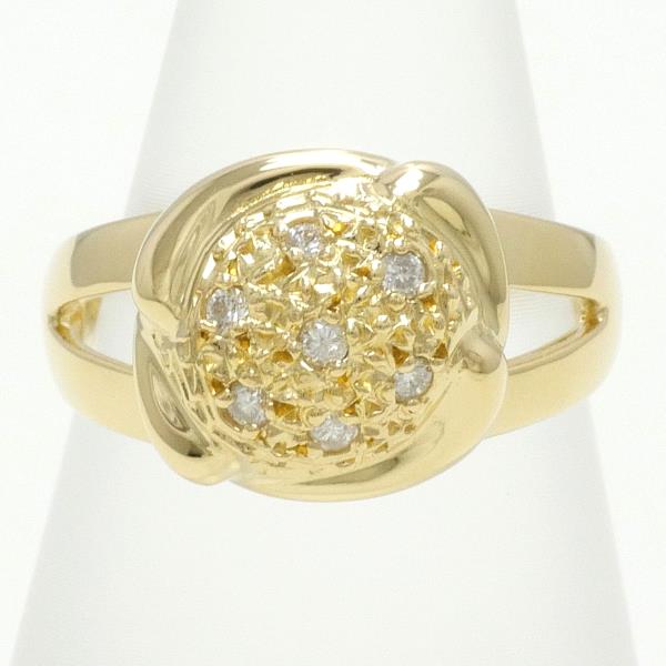 K18 18K Yellow Gold Ring with 0.11ct Diamond, Size 11, Weight Approx 4.6g, Ladies 【Used】