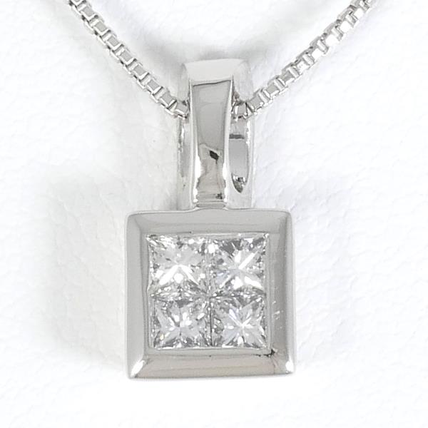 Platinum Necklace (0.40ct Diamond, 5.8g Total Weight, 40cm) - Platinum and Diamond Women's Jewelry