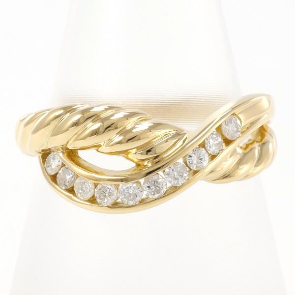 K18 18-Karat Yellow-Gold Diamond Ring Size 14, Weight 3.5g (Pre-Owned)