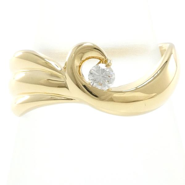 K18 Yellow Gold Ring - Size 10.5 with 0.10ct Diamond, Approximate weight 3.4g - Ladies Gold Jewelry