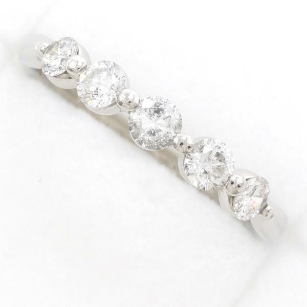 Platinum PT900 Ring - Size 12.5 with 0.50ct Diamond, Approximate weight 2.6g - Ladies Silver Jewelry