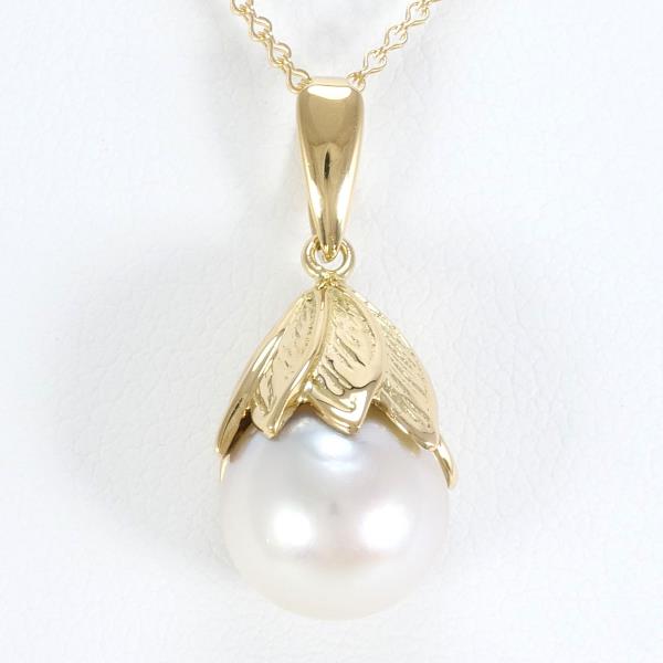 [LuxUness]  K18 18K Yellow Gold Pearl Necklace, Approximate Weight 3.9g, Length 38cm in Excellent condition