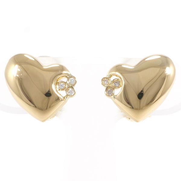 "Diamond Earrings in K18 Yellow Gold Weighing 0.03ct ×2, Total Weight Approximately 3.4g"