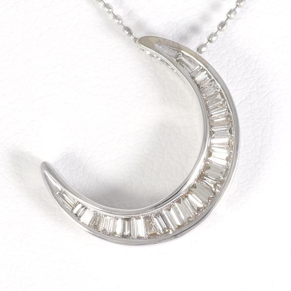 Ladies Necklace with Diamonds in K18 18k White Gold, Total Weight Approx 3.2g, Length