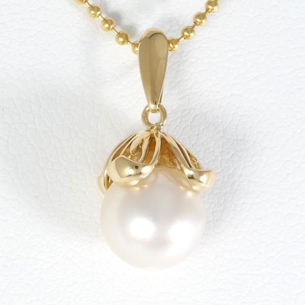 K18 Yellow Gold Necklace with Pearl, Approximate Total Weight 4.3g, Length 40cm