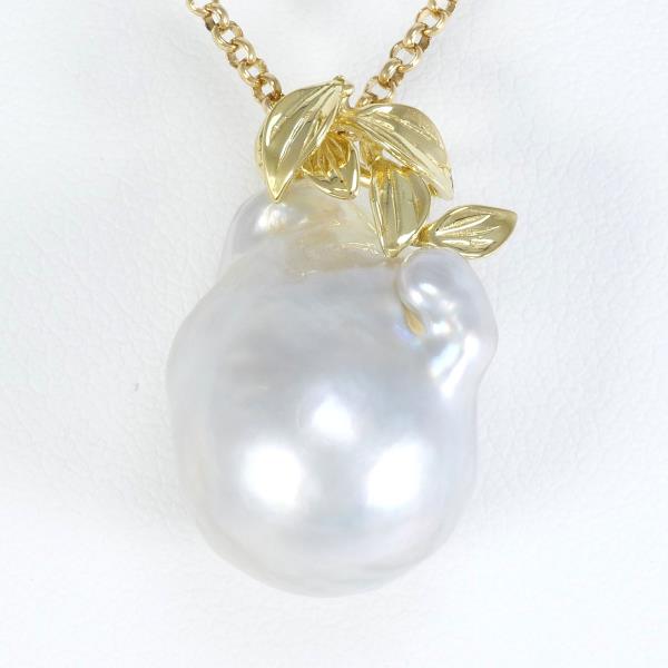 Ladies K18 Yellow Gold Necklace (approx. 50cm) with Pearl