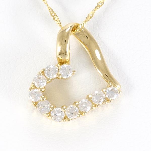 K18 Yellow Gold Necklace with 0.51ct Diamond, Total Weight 2.9g, Approximately 40cm Length