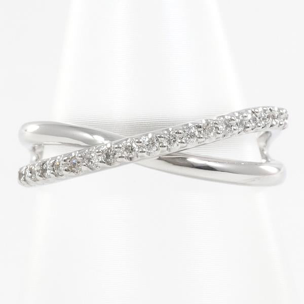 K18 18K White Gold Ring with 0.12 ct Diamond, Size 11, Total Weight approx. 3.7g, Women's Jewelry