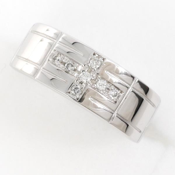 K18 18K White Gold Ring with 0.07 ct Diamond, Size 9, Total Weight approx. 3.4g, Women's Jewelry