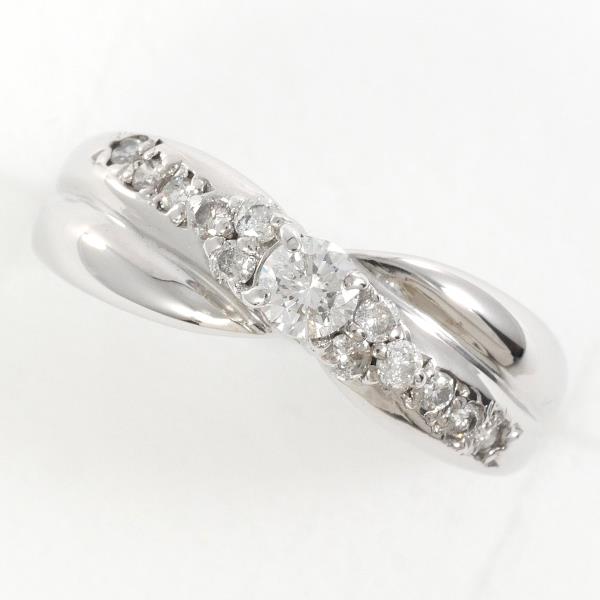 K14 14K White Gold Ring, Size 11.5, 0.30 Diamond, Total weight approx. 2.3g, Ladies' Silver Jewelry