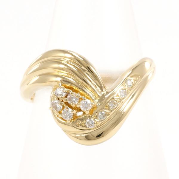 K18 Yellow Gold Diamond Ring, Size 9, 0.14 Carat, Approximate Weight 3.4g