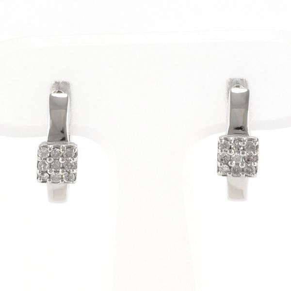 K18 White Gold Diamond Earrings, 0.23 Carat, Approximate Weight 3.6g