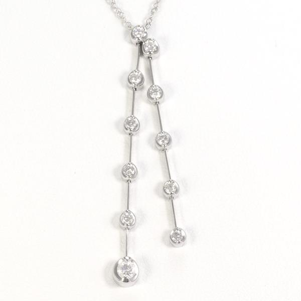 K18 White Gold Necklace, Diamond Embellished, Approx.Weight 2.4g, Length 40cm