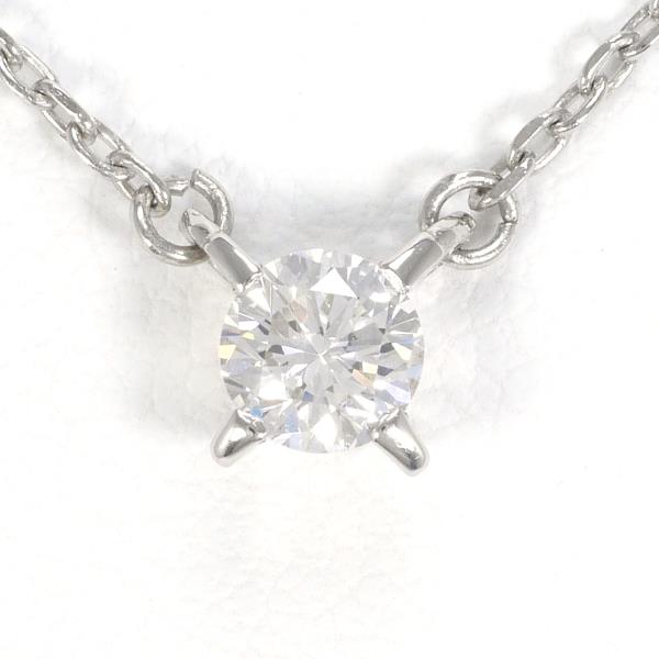 [LuxUness]  PT850 Platinum Necklace with 0.34ct Diamond & Certification, Total Weight Approximately 2.9g, Around 40cm in Excellent condition