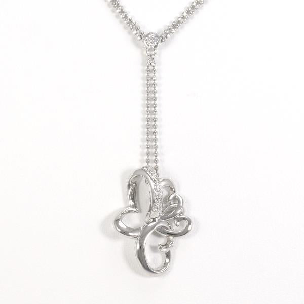 PT950 PT850 Necklace with 0.08 Diamond, Total Weight Approx. 8.5g, 44cm Long, Platinum Silver for Women