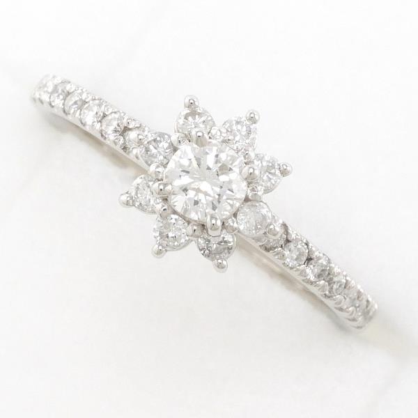 Platinum PT900 Diamond Ring, Size 10.5, 0.45ct Diamond, Approximate Total Weight 3.1g, Ladies' Silver Jewelry