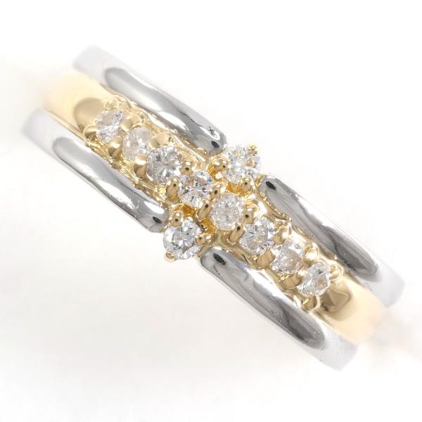 Diamond Luxe Ring - Platinum PT900/K18 Yellow Gold, Size 12, Diamond 0.2ct, Total Weight approx. 3.0g