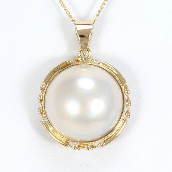 Classic Mabe Pearl Necklace - K18 Yellow Gold, Total Weight approx. 5.4g, Length approx. 40cm
