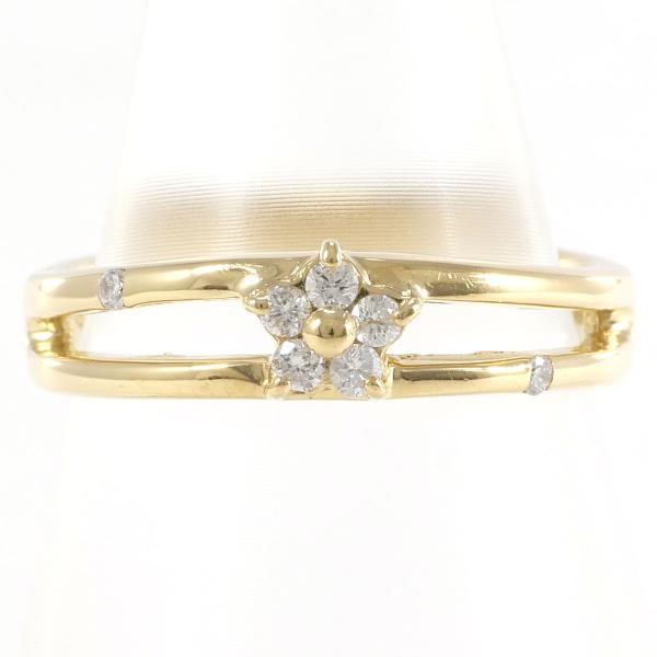 K18YG Diamond Ring by Samistar, Size 11, with 0.10 Carat Diamond, Total Weight about 4.1g, Women's Gold Jewelry