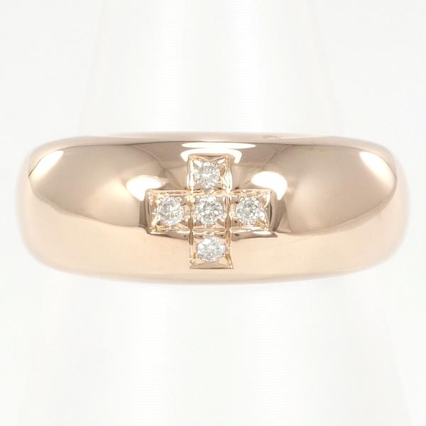 Pink Gold Elegance Ring - K18 Pink Gold, Diamond 0.05ct, Size 8.5, Total Weight approx. 3.9g