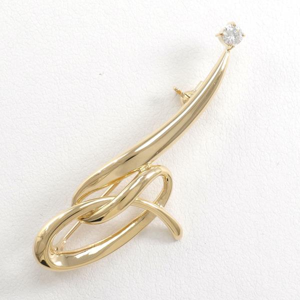 K18 18K Yellow Gold Brooch with Diamond (0.11ct), Total Weight Approx. 4.7g
