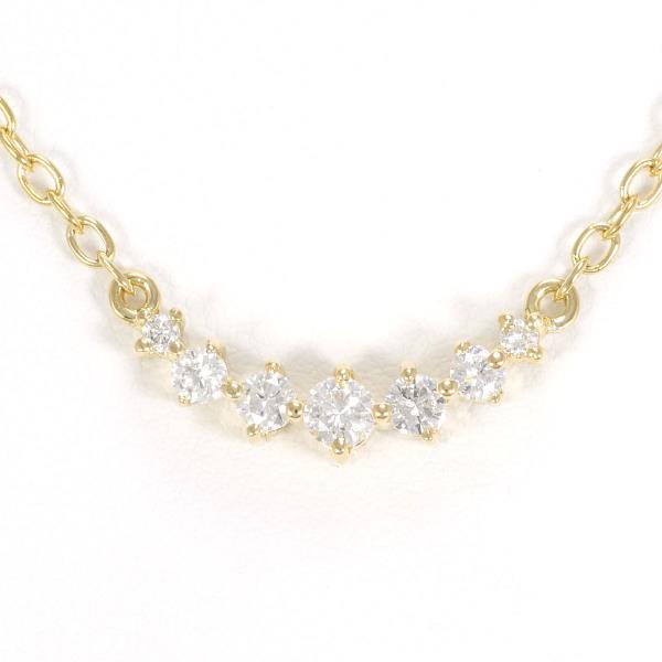K18 Yellow Gold Diamond Necklace - Length Approximately 40cm, Weight 4.7g