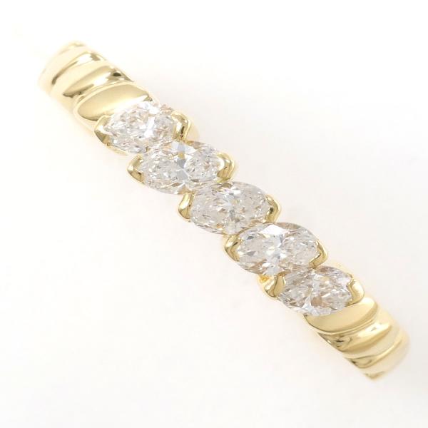 18K Yellow Gold Ring with 0.38 Carat Diamond, Size 11, Weight Approximately 2.7g
