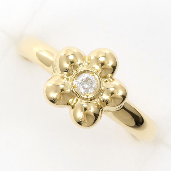18K Yellow Gold Ring with 0.05ct Diamond, Size 9, Total Weight About 3.7g (Ladies' Used)