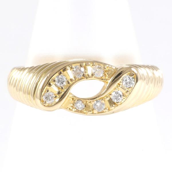 K18 18k Yellow Gold Ring With Diamond – Size 10 - Total Weight 4.7g