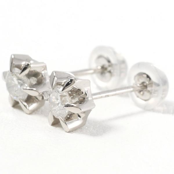 PT900 Platinum Earrings with 0.14ct Diamond and 0.16ct Diamond, Total weight approximately 1.6g (Ladies, Pre-owned)