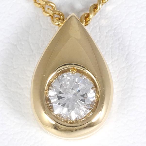 Ladies' K18 18K Yellow Gold Necklace with 0.25ct Diamond, 4.1g Total Weight, 40cm Length, Used with Certificate