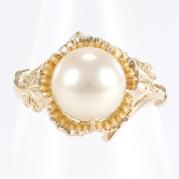 K18 YellowGold Ring with Pearl approx 8mm, Ring size 10.5, Total Weight approx 3.8g, Women's Gold
