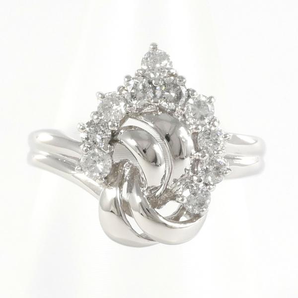 Ladies Platinum PT900 Diamond Ring, Size 9 with 0.53 ct Diamond, Total Weight Approx 5.9 g - Silver Jewelry