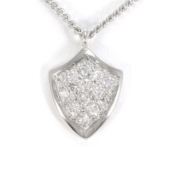 [LuxUness]  Platinum PT850 Diamond Necklace, 5.4g Total Weight, 40cm Length  in Excellent condition