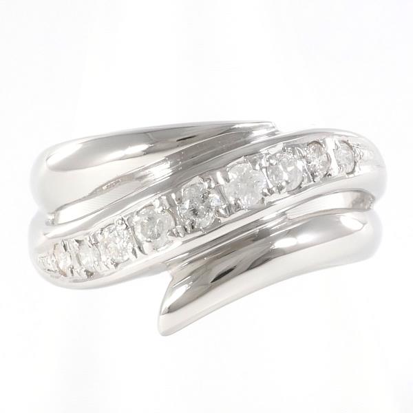 PT900 Platinum Diamond Ring for Women, Size 12.5, Featuring 0.30 Carat Diamond, Total Weight around 4.7g, Silver Jewelry