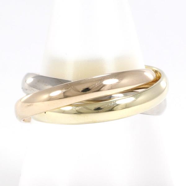 Tri-Color 14K Gold Mens' Ring (Yellow, White, Pink Gold) - Size 15 with Total Weight of Approximately 6.4g