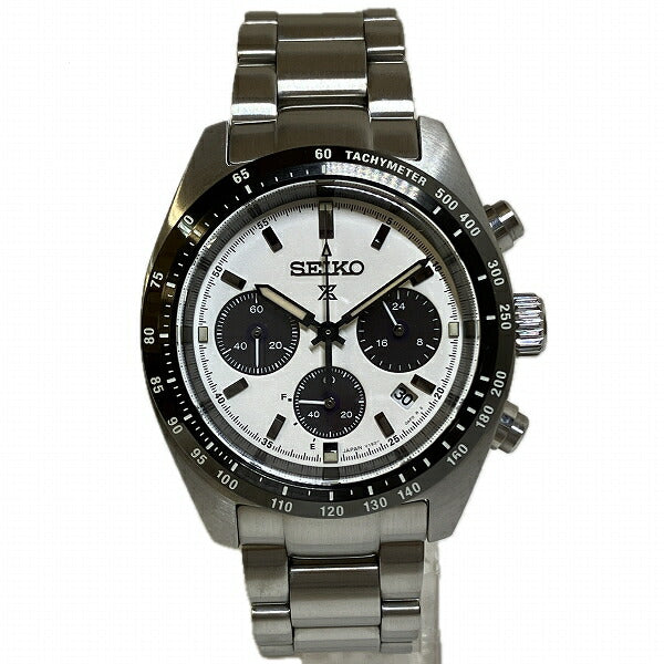 SEIKO Prospex Speed Timer Men's Wrist Watch V192-0AF0, White Stainless Steel - Preowned V192-0AF0