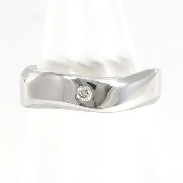 K18 White Gold Diamond Ring, Size 8, 0.03 Carat Diamond, Total Weight Approx. 5.0g (Used)