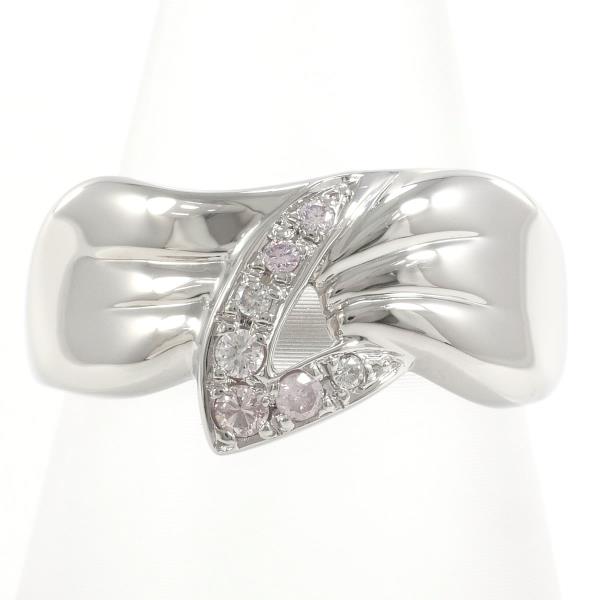 Platinum PT900 Ring with Natural Pink Diamond, Size 14.5, Weighing Approx. 8.3g (Pre-loved)