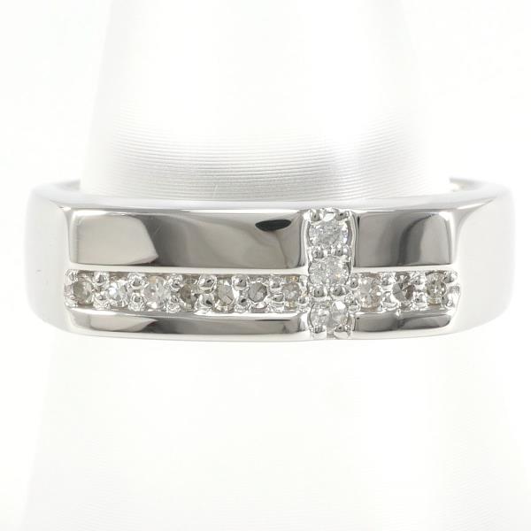 PT900 Platinum Ring with 0.13ct Diamond, Size 13, 7.5g Total Weight, Women's Jewelry