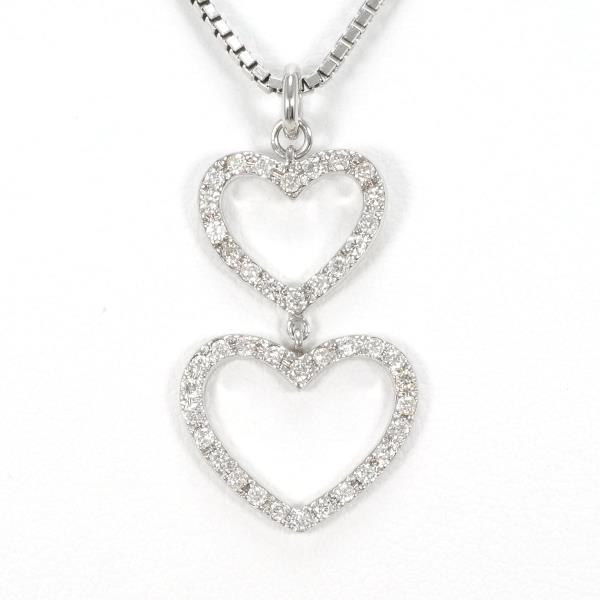K18 White Gold Diamond Necklace - 0.26 CT, 4.8gm Total Weight, Approx 44cm, Ladies' Silver Jewelry