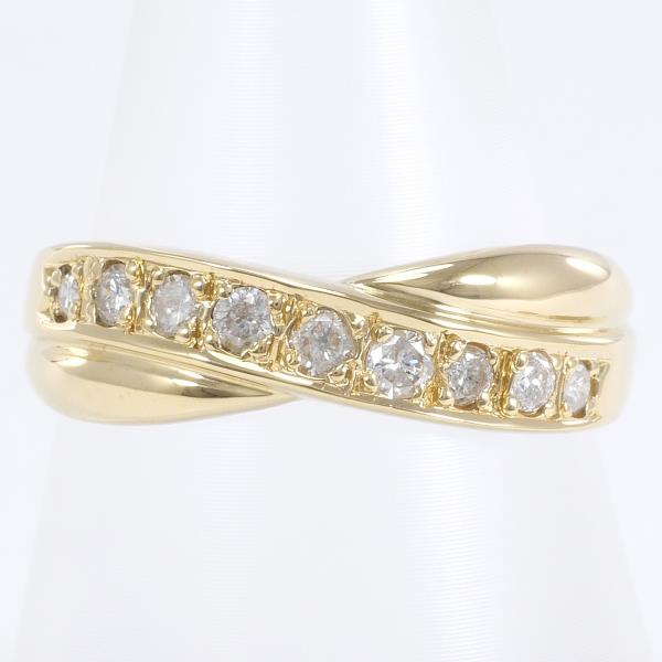 K18 Yellow Gold Ring with 0.30ct Diamond, Size 13, Total Weight Approximately 2.7g - For Ladies