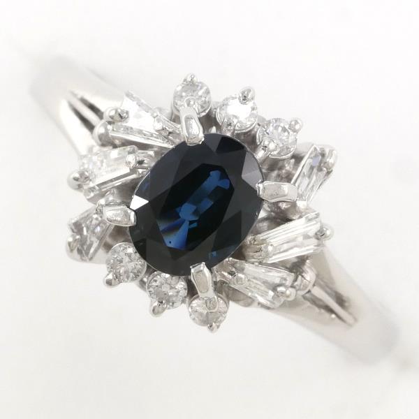 Pre-Owned Ladies' Ring, Size 11.5 with S0.64ct D0.24ct 0.10ct Diamonds in Platinum PT900/Sapphire 100302050a700788