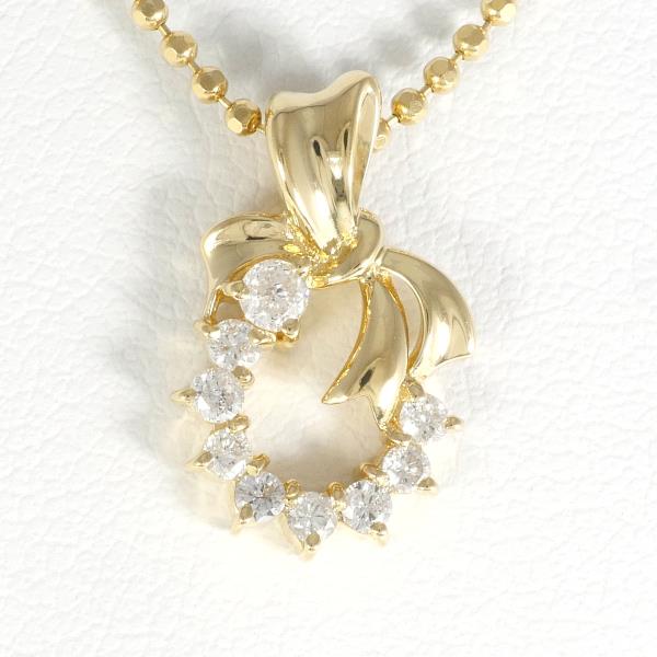 Ladies' Yellow Gold Necklace with 0.21 ct Diamond, Approximate Weight 3.9g, About 40cm in Length