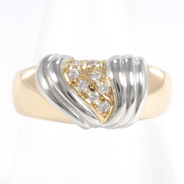 Pre-Owned Designer Ladies' Ring, Size 12 with D0.009ct Diamond in Platinum PT900/K18 Yellow-Gold 100302050a701208