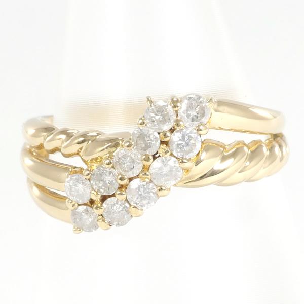 Design D0.50ct Ring in K18 Yellow Gold/Diamond, Size 11 for Women