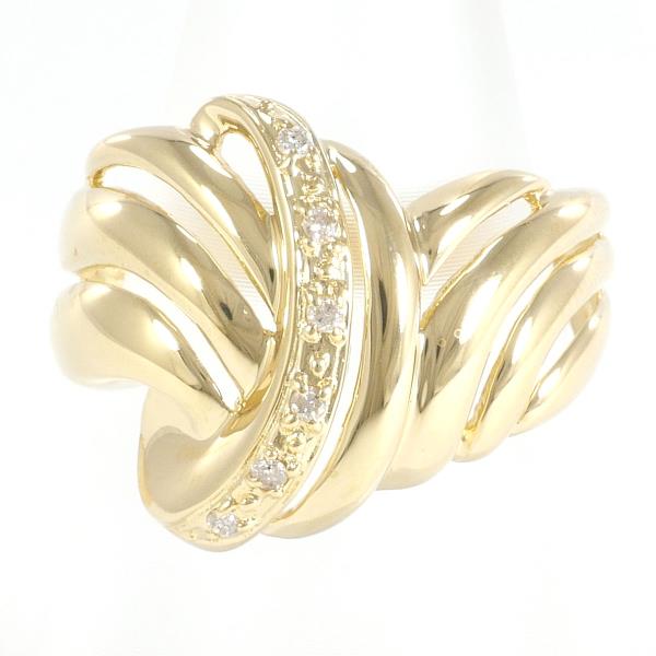 Design D0.04ct Ring in K18 Yellow Gold/Diamond, Size 10 for Women