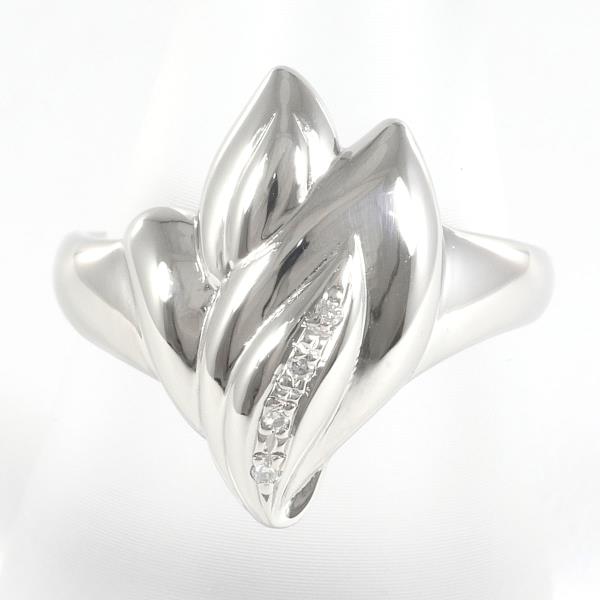 PT900 Platinum Ring with Diamond 0.02ct, Size 15, Weight 7.8g (Sophisticated, Used Women's Jewelry)