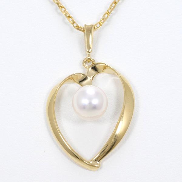 K18 Yellow Gold Necklace with Pearl, Women's - Gold