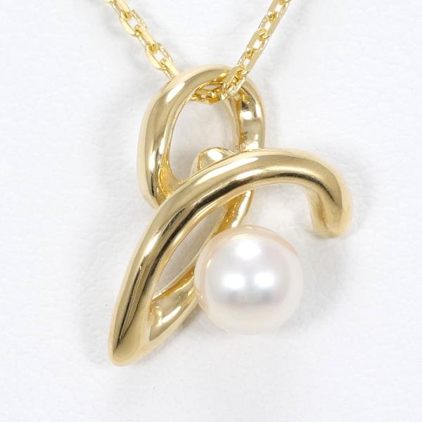 Ladies' 18K Yellow Gold Necklace with Pearl, Total Weight Approximately 4.8g, Length Approximately 60cm